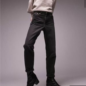 Topshop Petite mom jeans in washed black